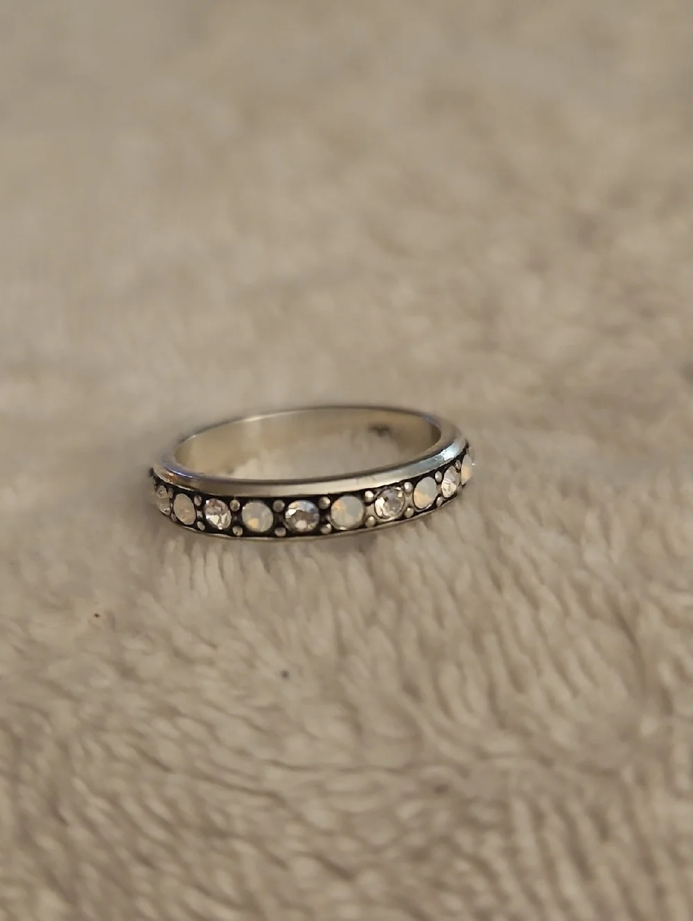 BRIGHTON Dainty Thin Stackable Crystal Eternity Band
